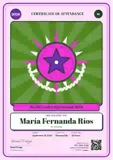 Loteria Card Amethyst Wide Rays event attendance certificate template