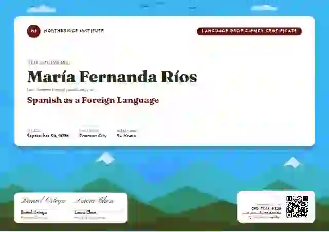 Sol Mural Scarlet Small Sun language proficiency certificate template