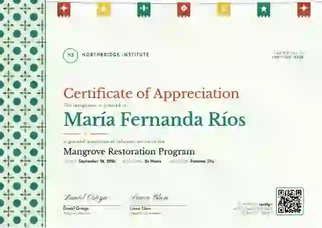 Latin Heritage Agave Wide Band volunteer appreciation certificate template