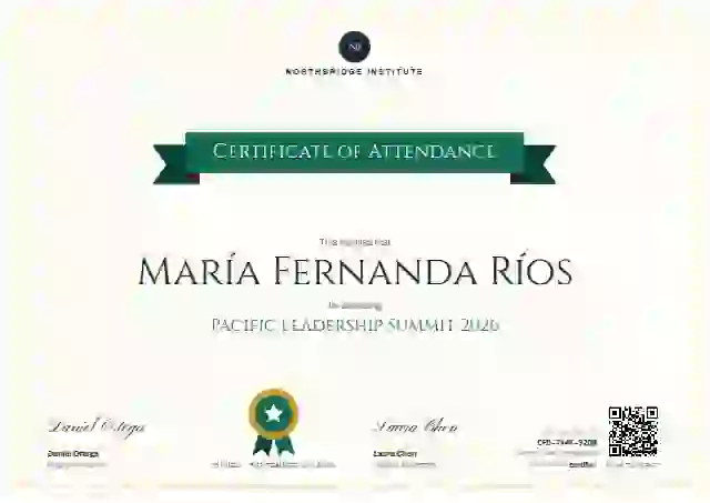 Ribbon Banner Emerald Soft event attendance certificate template