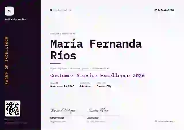 Plantilla de certificado Vertical Sidebar Orchid No Stripe de premios y logros