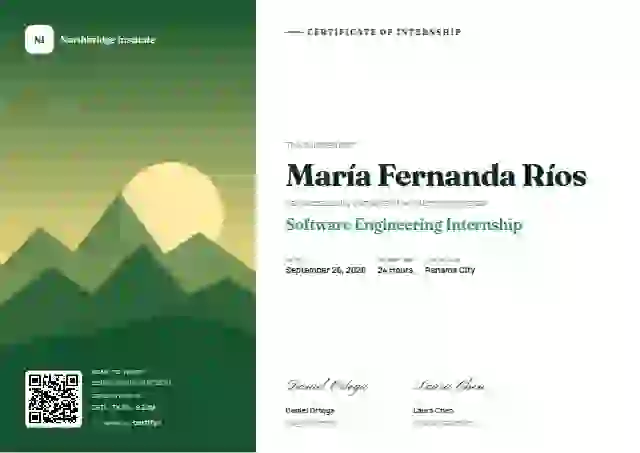 Duotone Forest Sand Fraunces Manrope internship certificate template