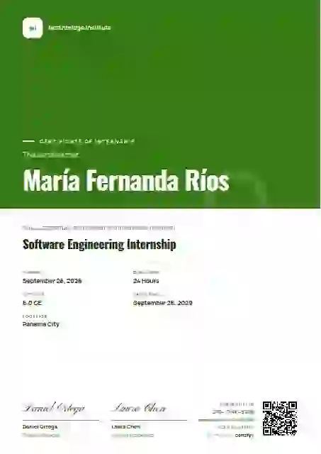 Portrait Modern Fern No Shape internship certificate template