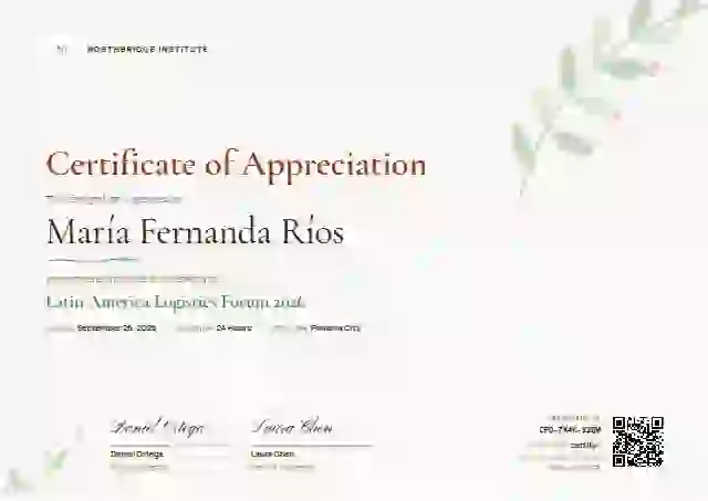 Botanical Clay Faint Leaves conference speaker certificate template