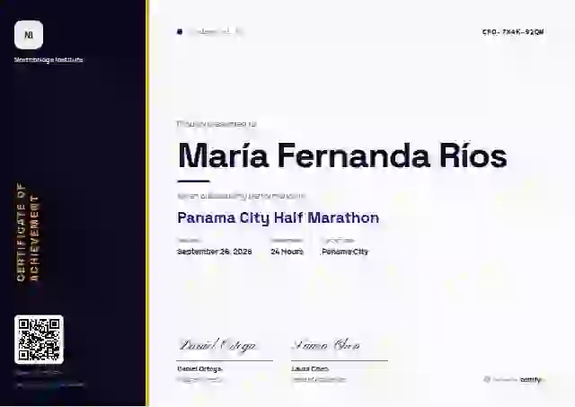 Vertical Sidebar Indigo Wide Side sports certificate template