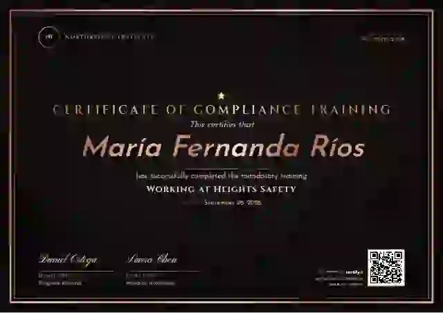 Luxury Foil Rose Gold Heavy Foil compliance and safety certificate template