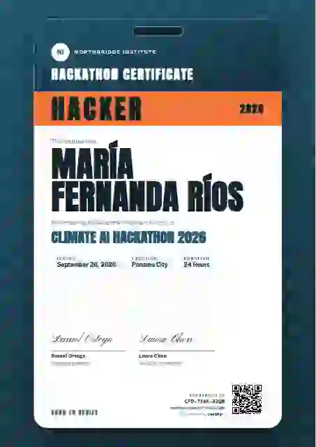 Speaker Pass Cerulean Wide Margin hackathon certificate template