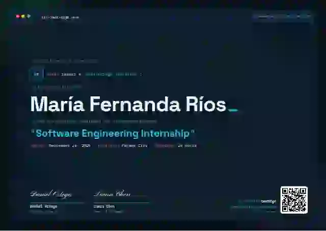 Tech Mono Cyan internship certificate template