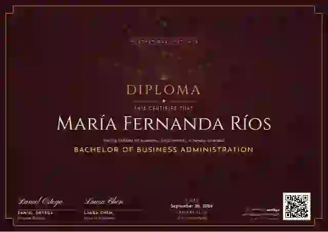 Art Deco Ruby Bold Fan academic diploma certificate template