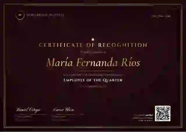Luxury Foil Burgundy employee recognition certificate template