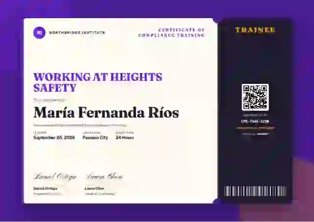 Workshop Ticket Amethyst Wide Margin compliance and safety certificate template