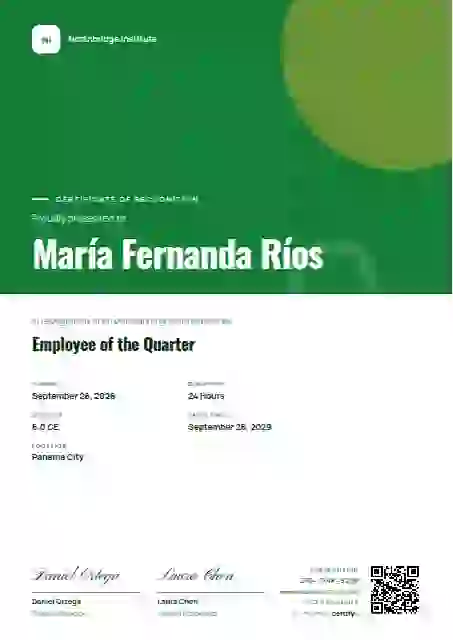 Portrait Modern Forest Faint Shape employee recognition certificate template