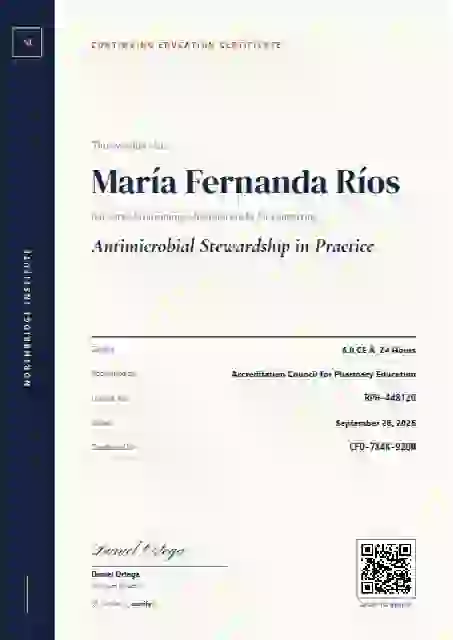 Plantilla de certificado Folio de educación continua