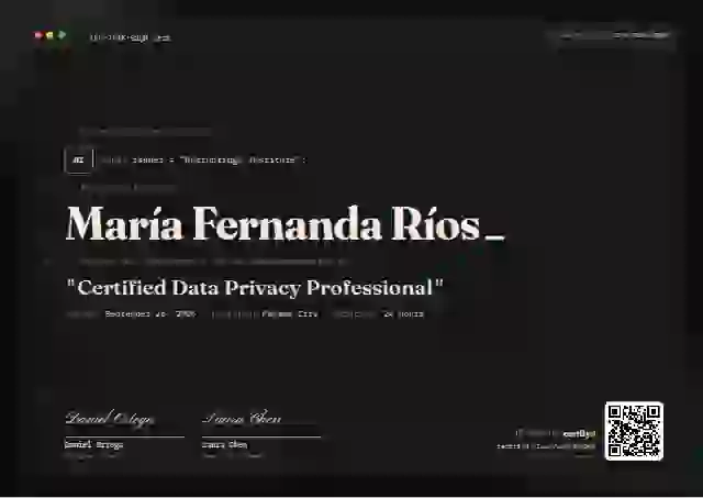 Tech Mono Mono Bright Dots professional certification certificate template