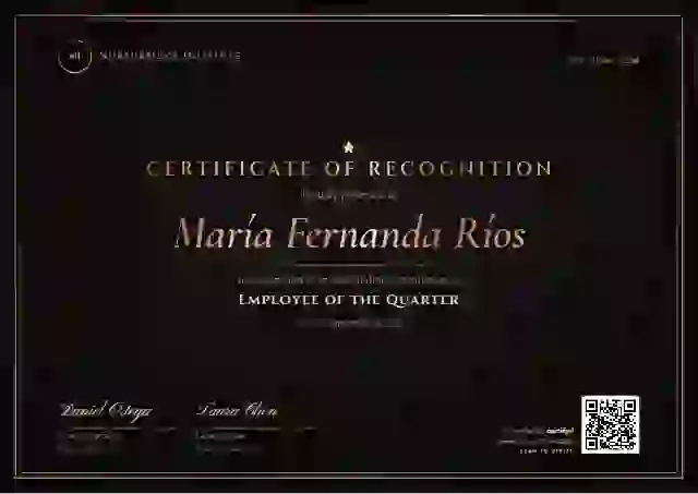 Luxury Foil Rose Gold employee recognition certificate template