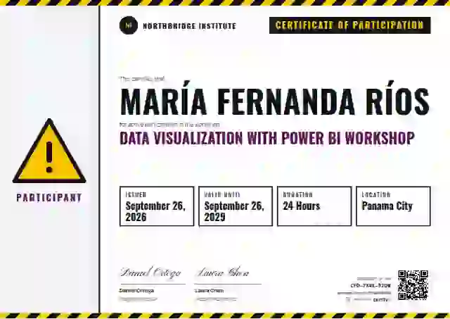 Safety Card Fuchsia Thin Stripes webinar and workshop certificate template