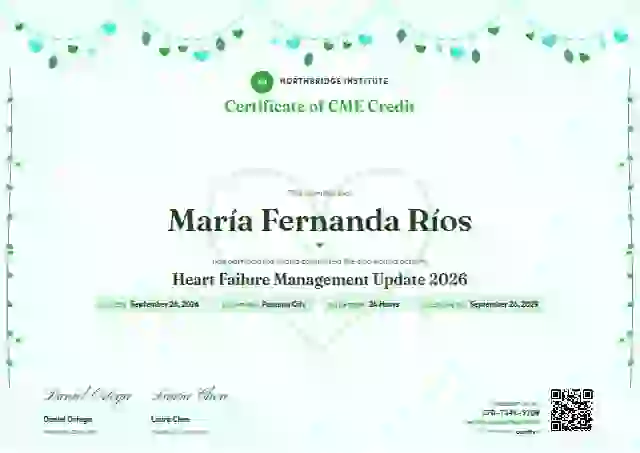Heart Garland Meadow Vines and Bold Mark healthcare and cme certificate template