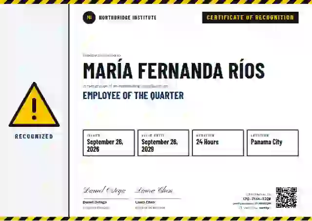 Safety Card Azure Thin Stripes employee recognition certificate template