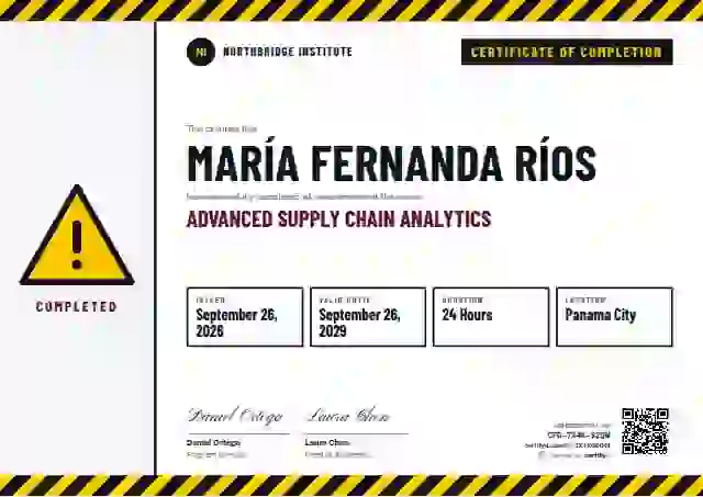 Safety Card Raspberry Thick Stripes course completion certificate template