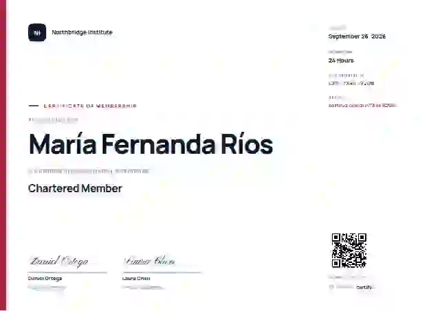 Modern Minimal Rose Mid Bar membership certificate template