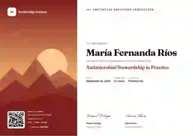 Duotone Crimson Fraunces Manrope continuing education certificate template