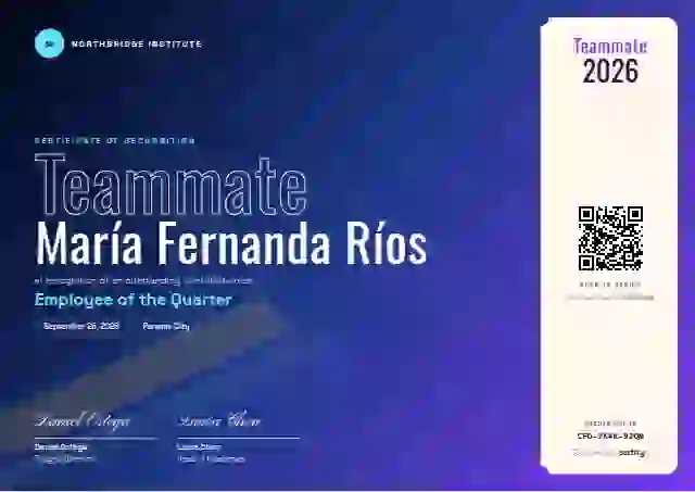 Festival Midnight No Rings employee recognition certificate template