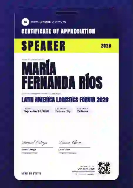 Speaker Pass Ultramarine Wide Margin conference speaker certificate template