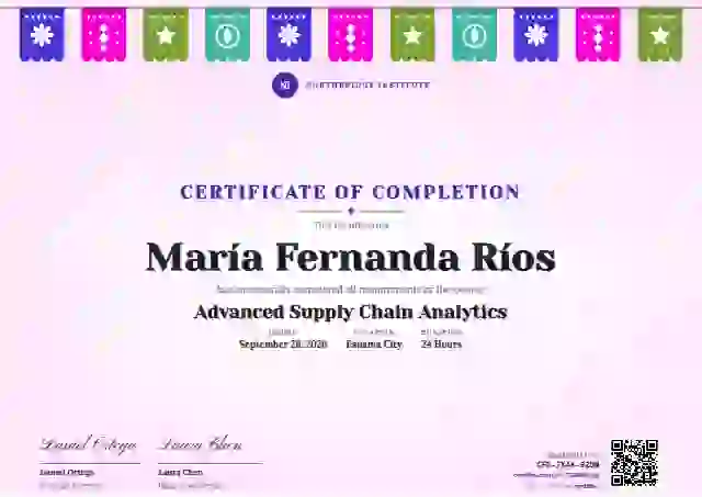 Papel Picado Violet White Cuts course completion certificate template