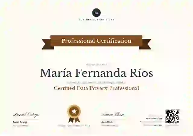 Ribbon Banner Bronze Baskerville Manrope professional certification certificate template