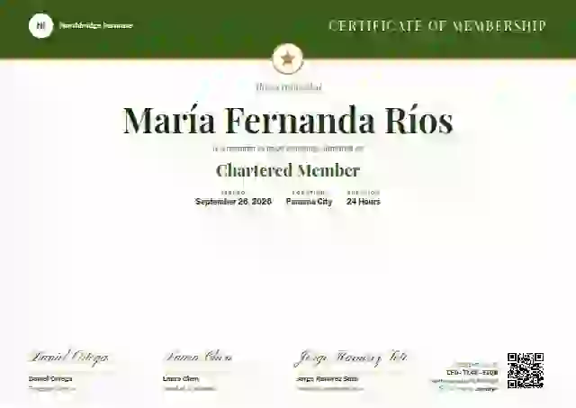 Triple Signature Fern Playfair Publicsans membership certificate template