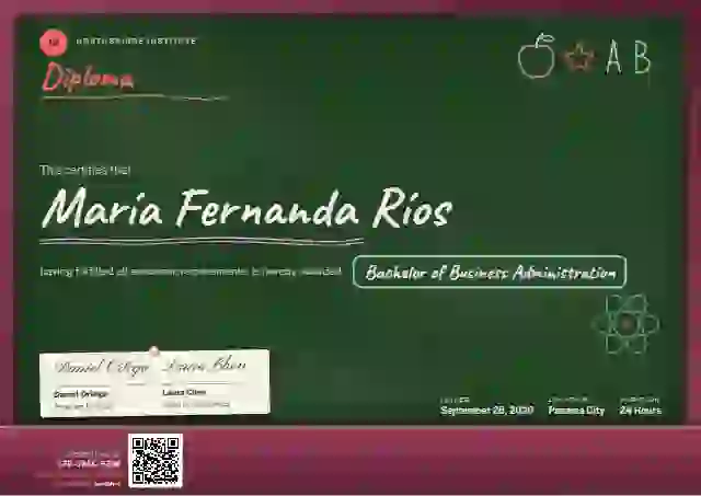 Chalkboard Scarlet No Eraser academic diploma certificate template
