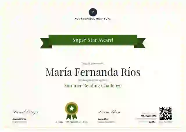 Ribbon Banner Olive Plain school and kids certificate template