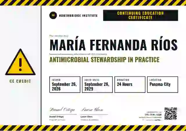 Safety Card Lime Thick Stripes continuing education certificate template