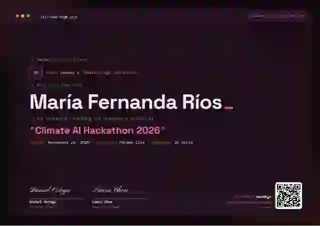 Tech Mono Raspberry Bright Dots hackathon certificate template