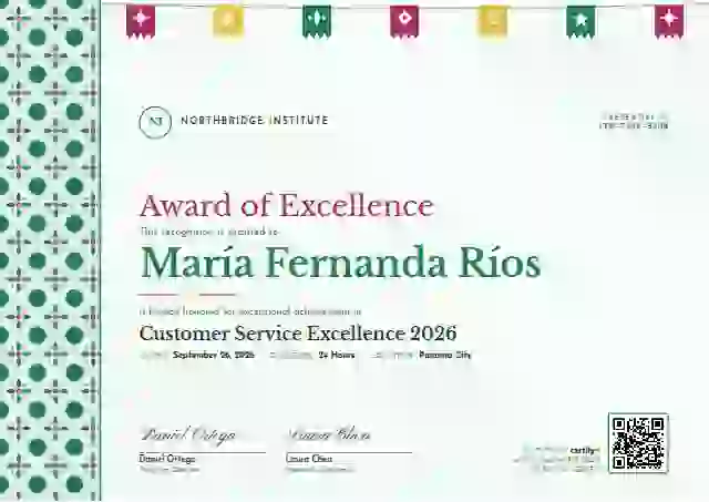 Plantilla de certificado Latin Heritage Jade Wide Band de premios y logros