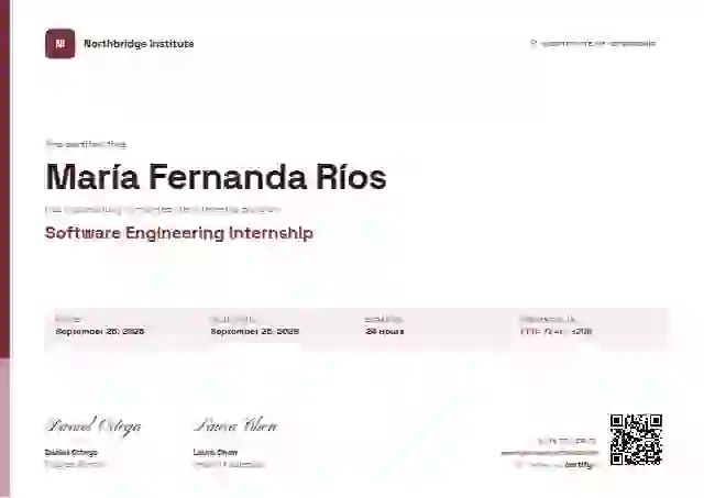 Corporate Clean Burgundy internship certificate template