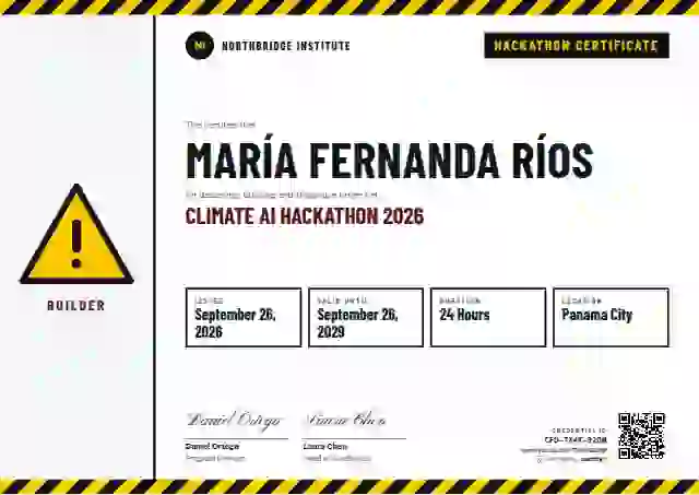 Safety Card Ruby Hackathon hackathon certificate template