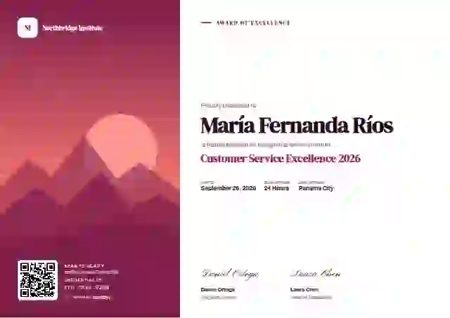 Plantilla de certificado Duotone Raspberry Dmserif Archivo de premios y logros