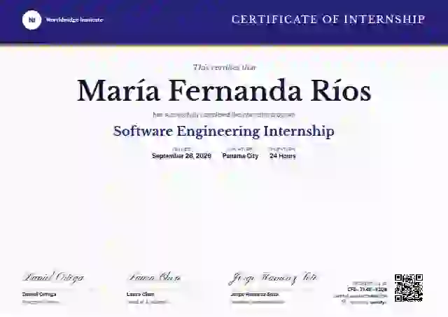 Triple Signature Ultramarine No Emblem internship certificate template