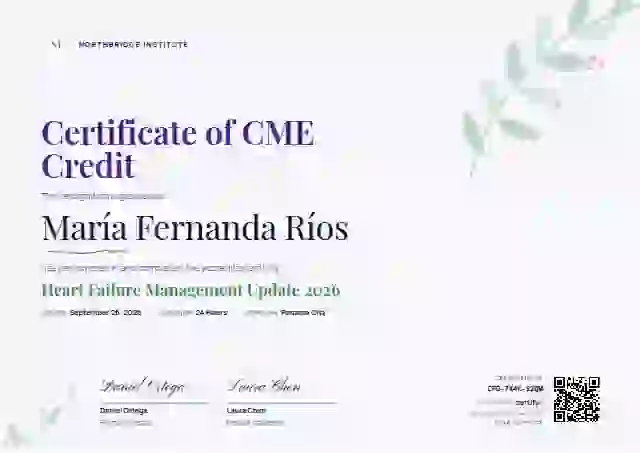 Botanical Iris Faint Leaves healthcare and cme certificate template