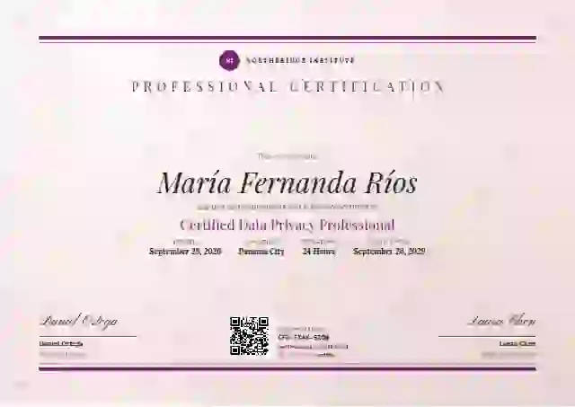 Letterpress Fuchsia Heavy Rule professional certification certificate template