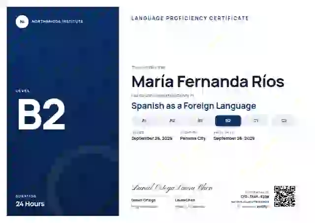 Level Ladder Azure Wide Panel language proficiency certificate template