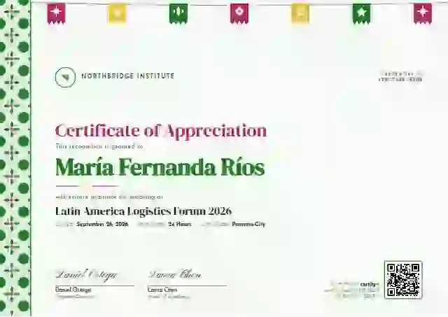 Latin Heritage Meadow Slim Band conference speaker certificate template