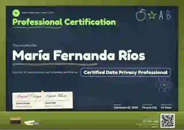 Chalkboard Fern Wide Frame professional certification certificate template