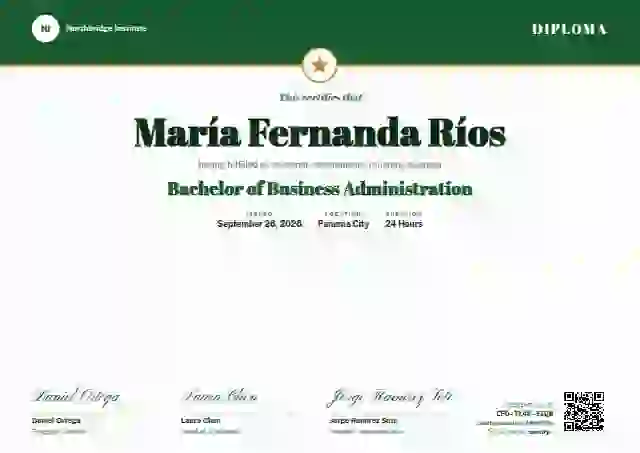 Triple Signature Forest Abril Publicsans academic diploma certificate template