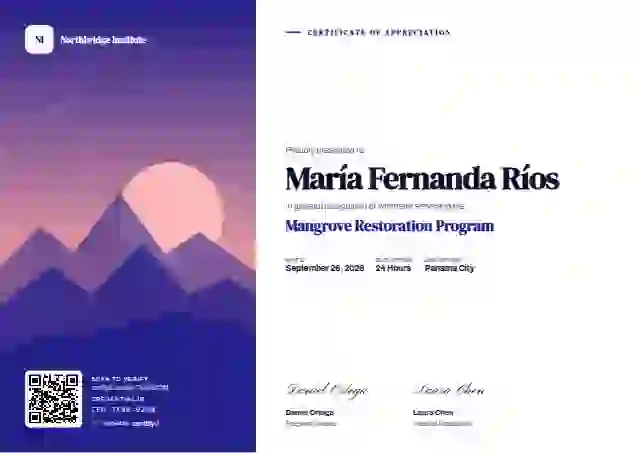 Duotone Ultramarine Dmserif Archivo volunteer appreciation certificate template