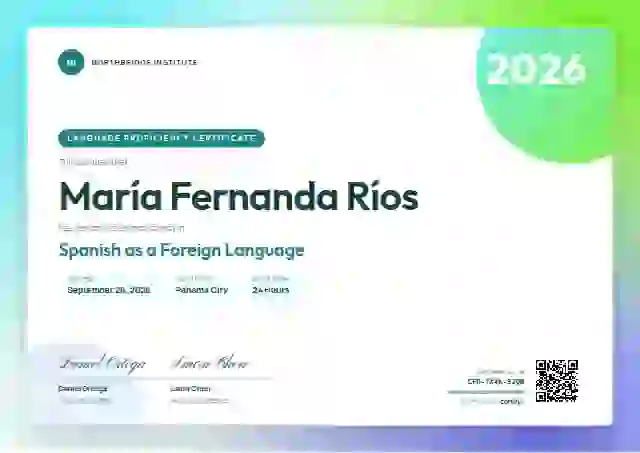 Aurora Gradient Lagoon Sharp Card language proficiency certificate template