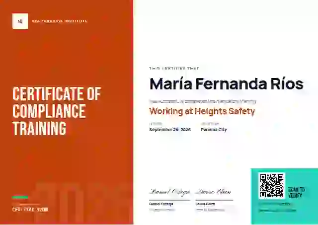 Color Block Tangerine ComplianceSafety compliance and safety certificate template