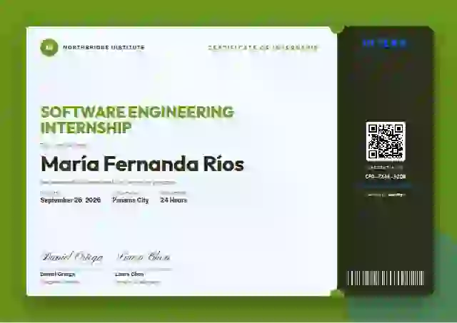 Workshop Ticket Lime Narrow Stub internship certificate template