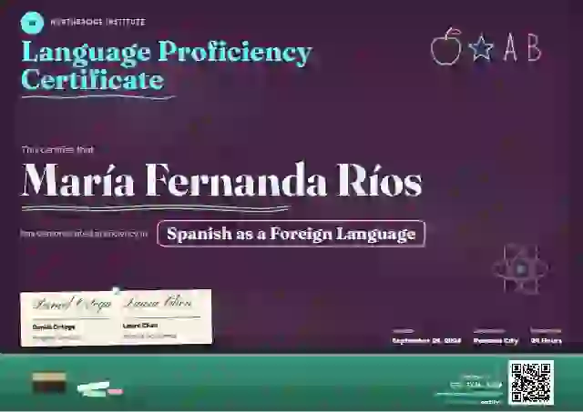 Chalkboard Lagoon Bare Frame language proficiency certificate template